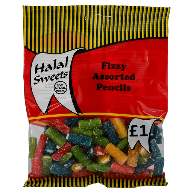 Halal Fizzy Assorted Pencils 140g