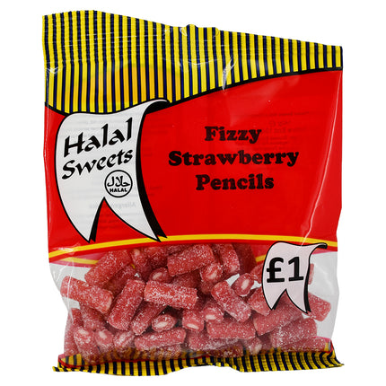 Halal Fizzy Strawberry Pencils 140g