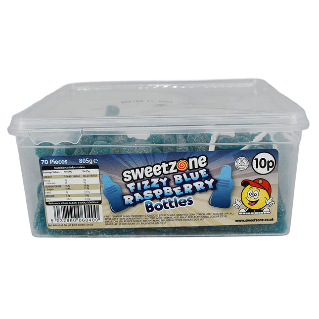 Sweetzone Giant Blue Rasberry Bottles 10P Tub 805g