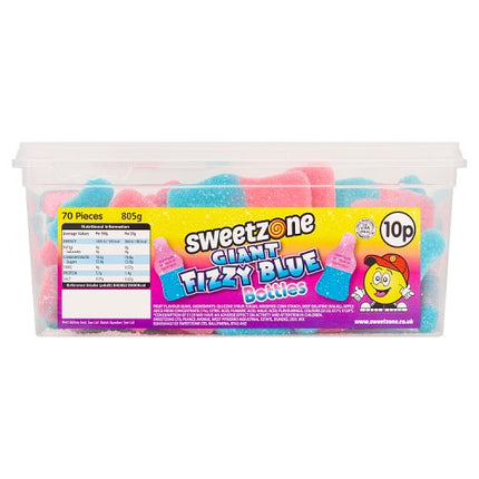Sweetzone Giant Fizzy Blue Bottles 10P Tub 805g