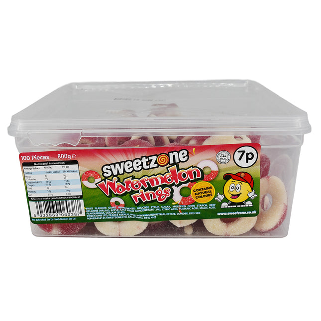 Sweetzone Watermelon Rings 7P Tub 800g
