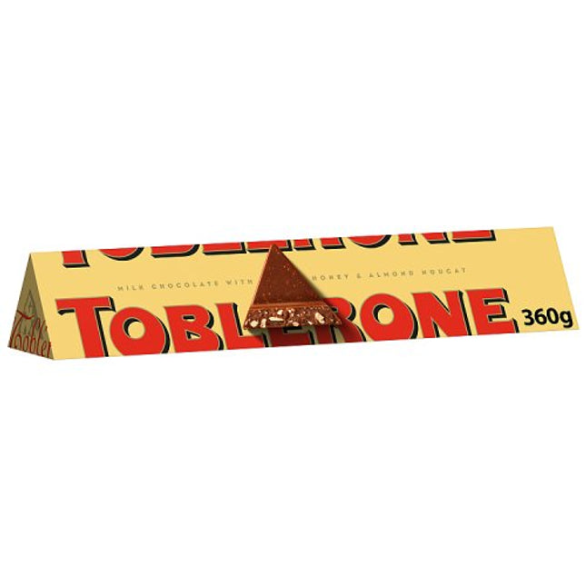 Toblerone Milk Chocolate Bar with Honey & Almond Nougat 360g