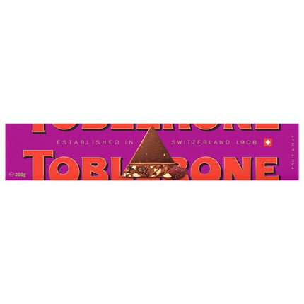 Toblerone Milk Chocolate Bar with Raisins &  Honey & Almond Nougat 360g