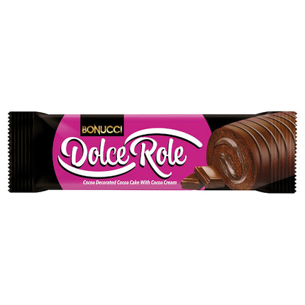 Bonucci Dolce Role Cocoa Decorated Cocoa Cake with Cocoa Cream