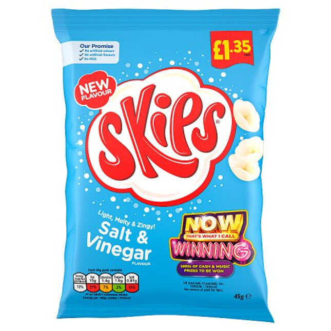 Skips Salt and Vinegar Crisps 45g