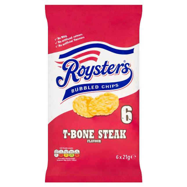 Roysters T-Bone Steak Bubbled Chips 6x21g