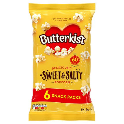 Butterkist Sweet & Salted Popcorn 6x12g
