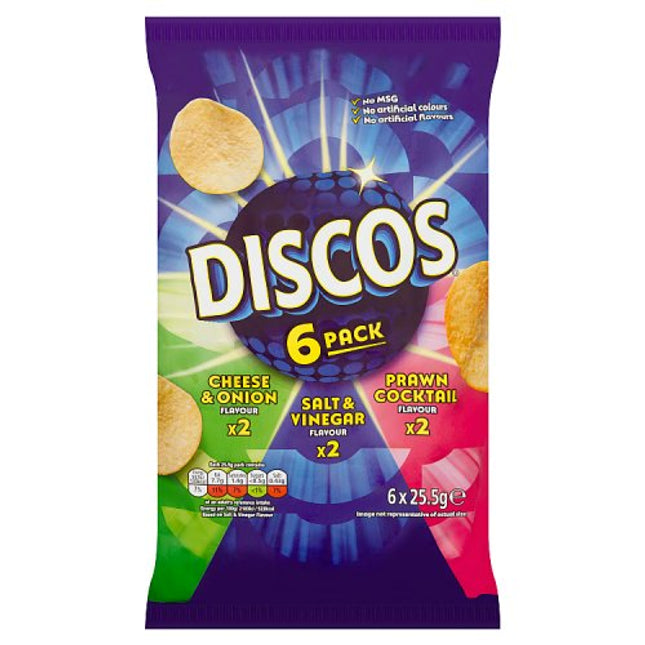 Discos Variety Potato Crisps 6 x 25 5g