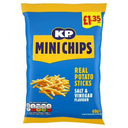 KP Minichips Salt & Vinegar Crisps 60g £1.35