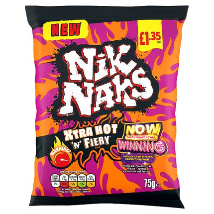 Nik Naks Xtra Hot N Fiery Crisps 75g