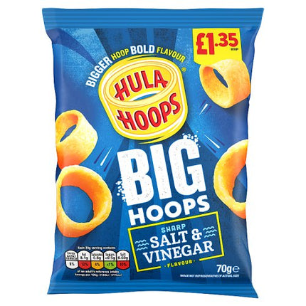 Hula Hoops Big Hoops Salt & Vinegar Crisps 70g £1.35 PMP