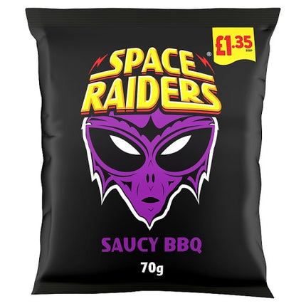 Space Raiders Saucy BBQ Crisps 70g £1.35