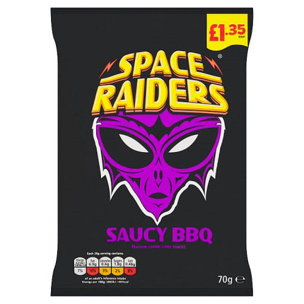 Space Raiders Saucy BBQ Crisps 70g £1.35