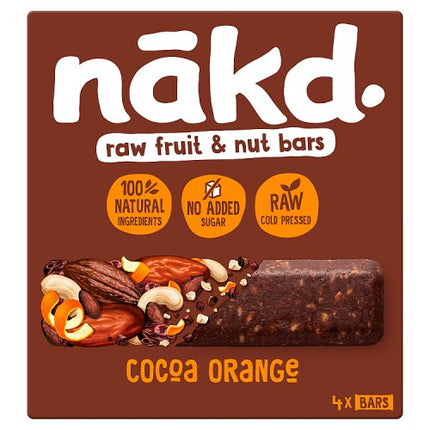 Nakd Cocoa Orange Fruit & Nut Bars 4x35g