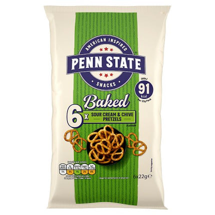 Penn State Sour Cream Chive Pretzels 6 x 22g pack