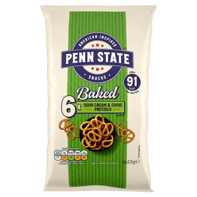 Penn State Sour Cream & Chive Pretzels 6x22g
