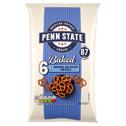 Penn State Baked Original Sea Salted Pretzels 6 x 22g pack