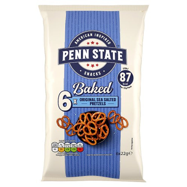 Penn State Baked Original Sea Salted Pretzels 6 x 22g pack