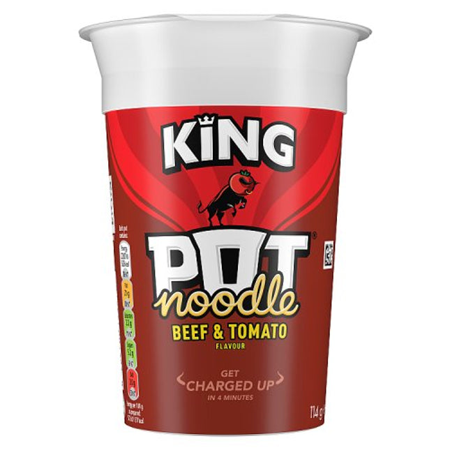 Pot Noodle Beef & Tomato Instant Noodles King Pot 114g