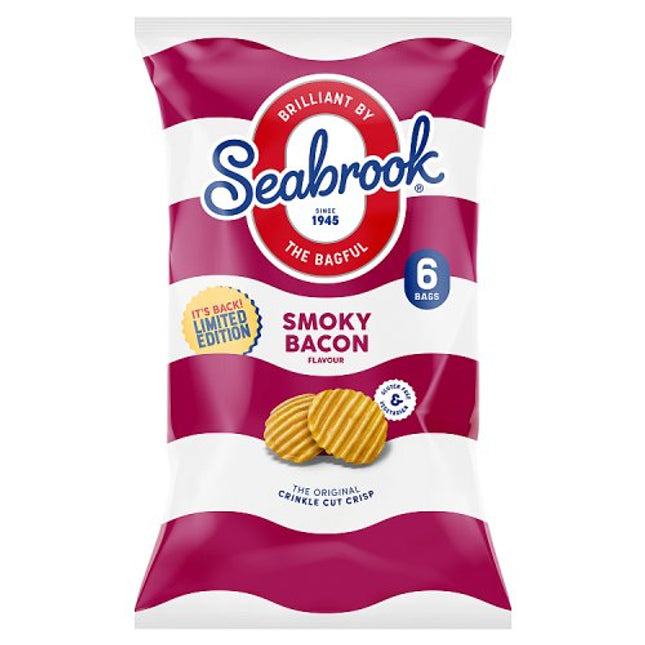 Seabrook Smoky Bacon Crisps 6x25g