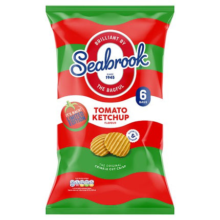 Seabrook Tomato Ketchup Crisps 6x25g