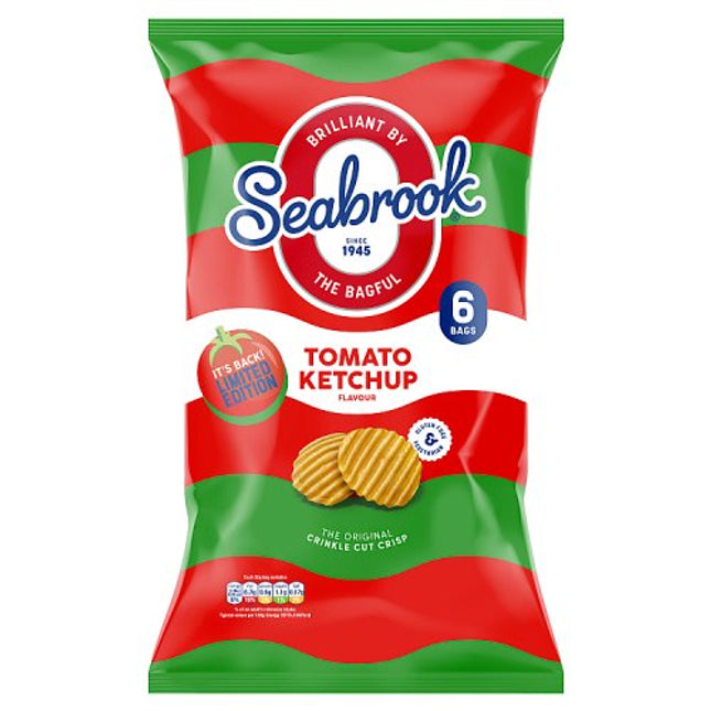 Seabrook Tomato Ketchup Crisps 6x25g