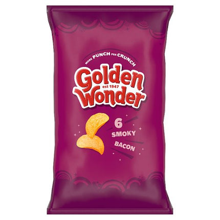 Golden Wonder Smoky Bacon Crisps 6x25g