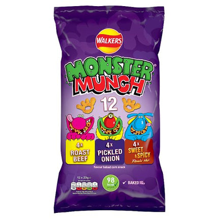 Walkers Monster Munch Crisps Variety Pack 12x20g