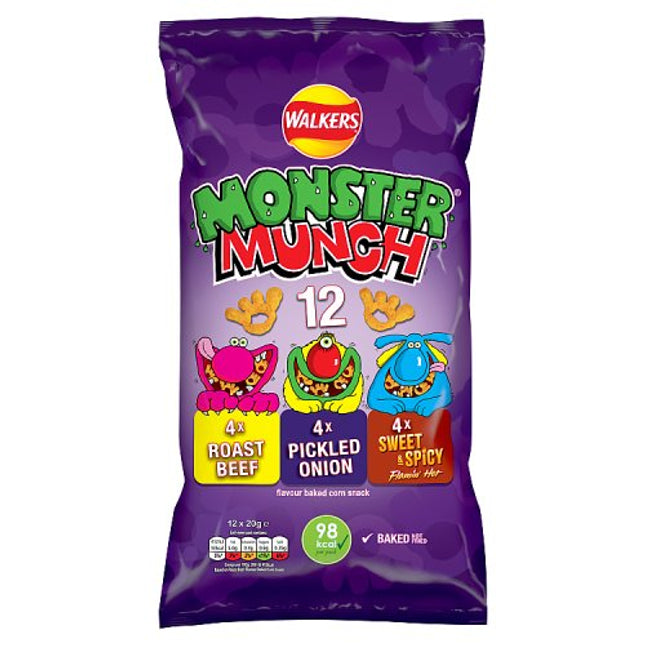Walkers Monster Munch Crisps Variety Pack 12x20g