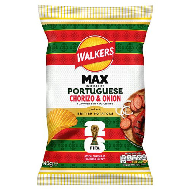 Walkers Max Portuguese Chorizo & Onion 140g