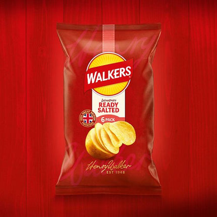 Walkers Ready Salted Potato Crisps 6 x 25g multipack alternate view 2