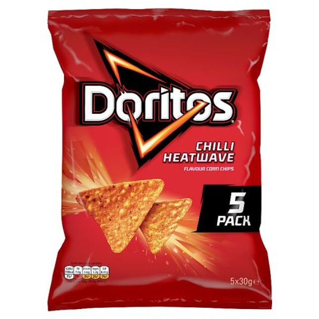 Doritos Chilli Heatwave Tortilla Chips Multipack Crisps 5x30g
