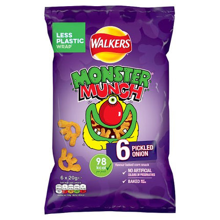 Walkers Monster Munch Pickled Onion 6 x 20g