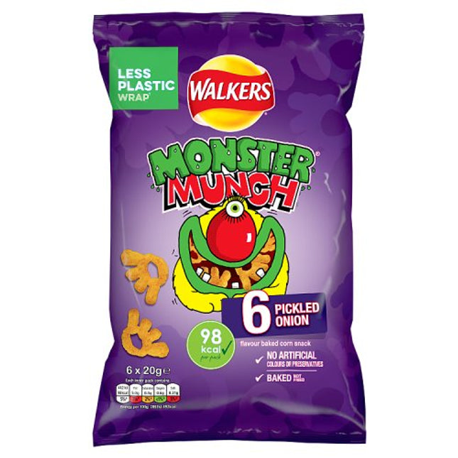 Walkers Monster Munch Pickled Onion 6 x 20g