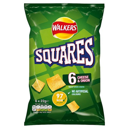 Walkers Squares Cheese & Onion 6x22g