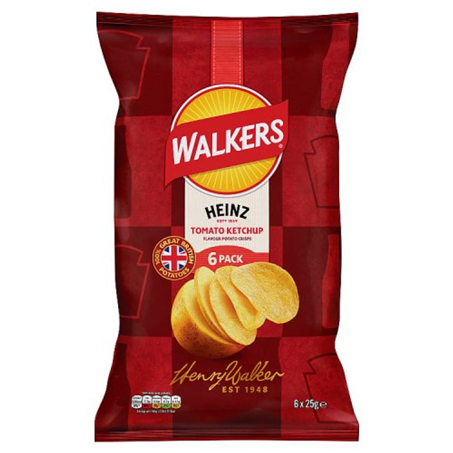 Walkers Heinz Tomato Ketchup 6x25g