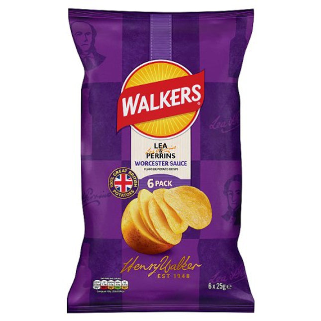 Walkers Lea & Perrins Worcestershire Sauce 6x25g