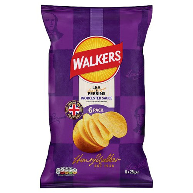 Walkers Lea & Perrins Worcestershire Sauce 6x25g