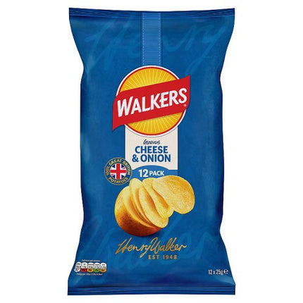 Walkers Cheese & Onion Crisps 12x25g