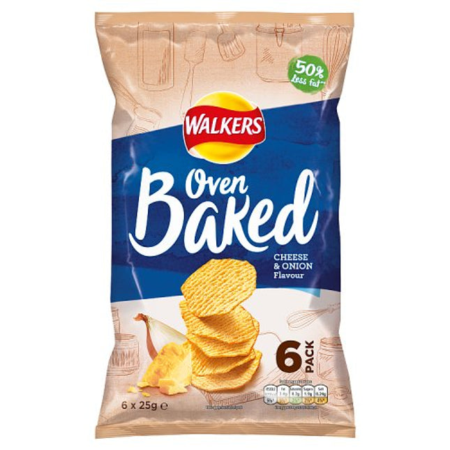 Walkers Oven Baked Cheese & Onion 6 x 22g