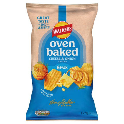 Walkers Oven Baked Cheese & Onion 6x22g