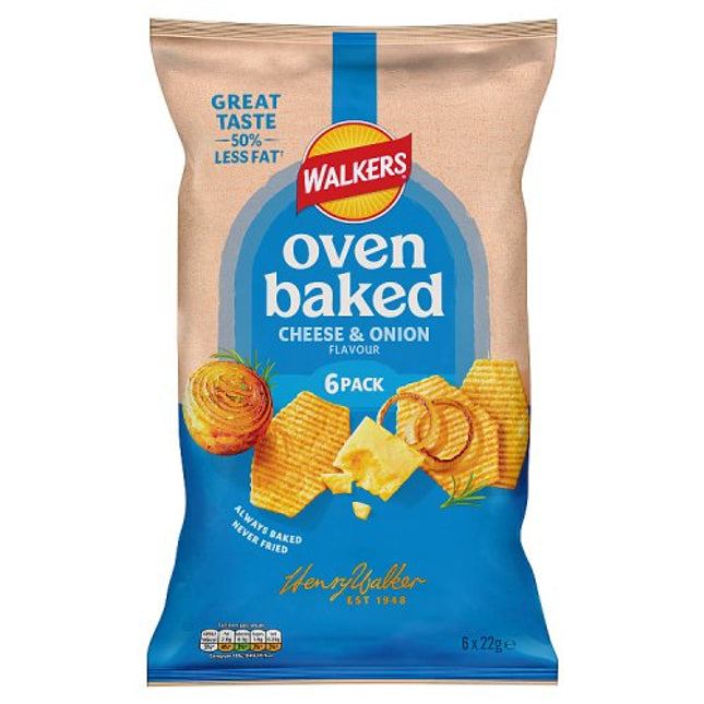 Walkers Oven Baked Cheese & Onion 6x22g