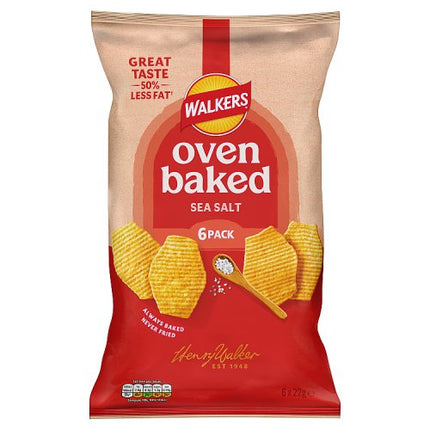 Walkers Oven Baked Sea Salt 6x22g