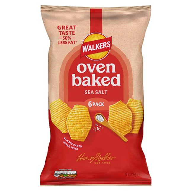 Walkers Oven Baked Sea Salt 6x22g