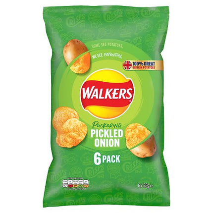 Walkers Pickled Onion 6 x 25g multipack