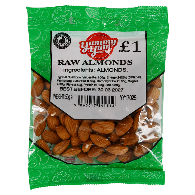 Yummy Yum Raw Almonds 50g