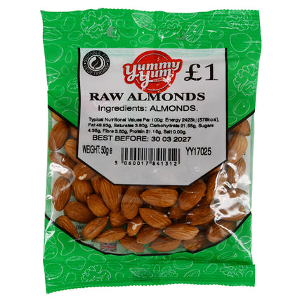 Yummy Yum Raw Almonds 50g