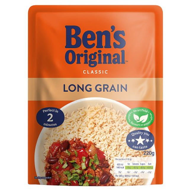 Ben's Original Ready to Heat Rice Long Grain Rice 220g