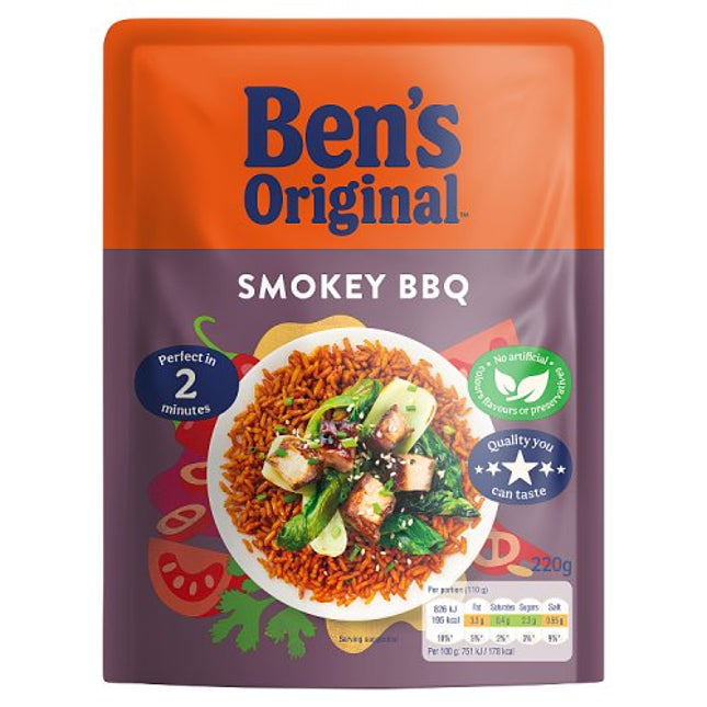 Ben's Original Ready to Heat Rice Smokey BBQ 220g