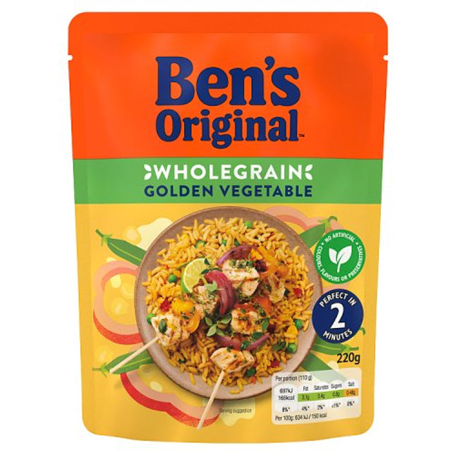 Bens Original Ready to Heat Wholegrain Rice Golden Veg 220g